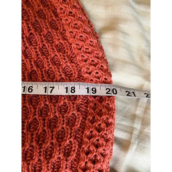 ARAN Woollen Mills merino wool cable knit midi form fit burnt orange skirt NWT